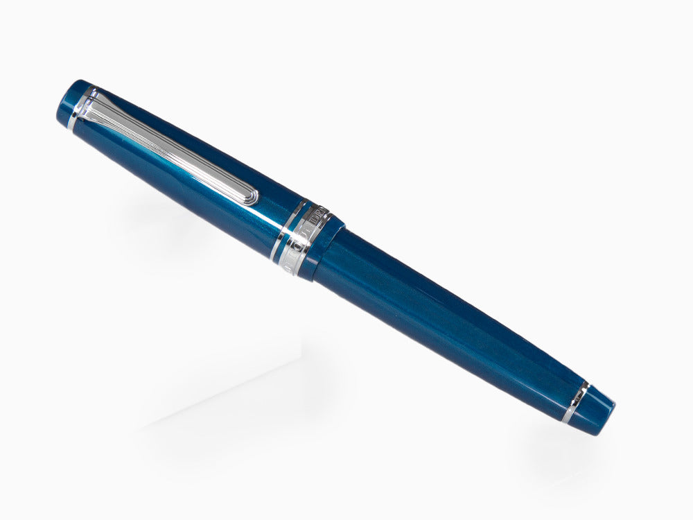 Estilográfica Sailor Professional Gear Slim Silver, Metallic Blue, Rodio