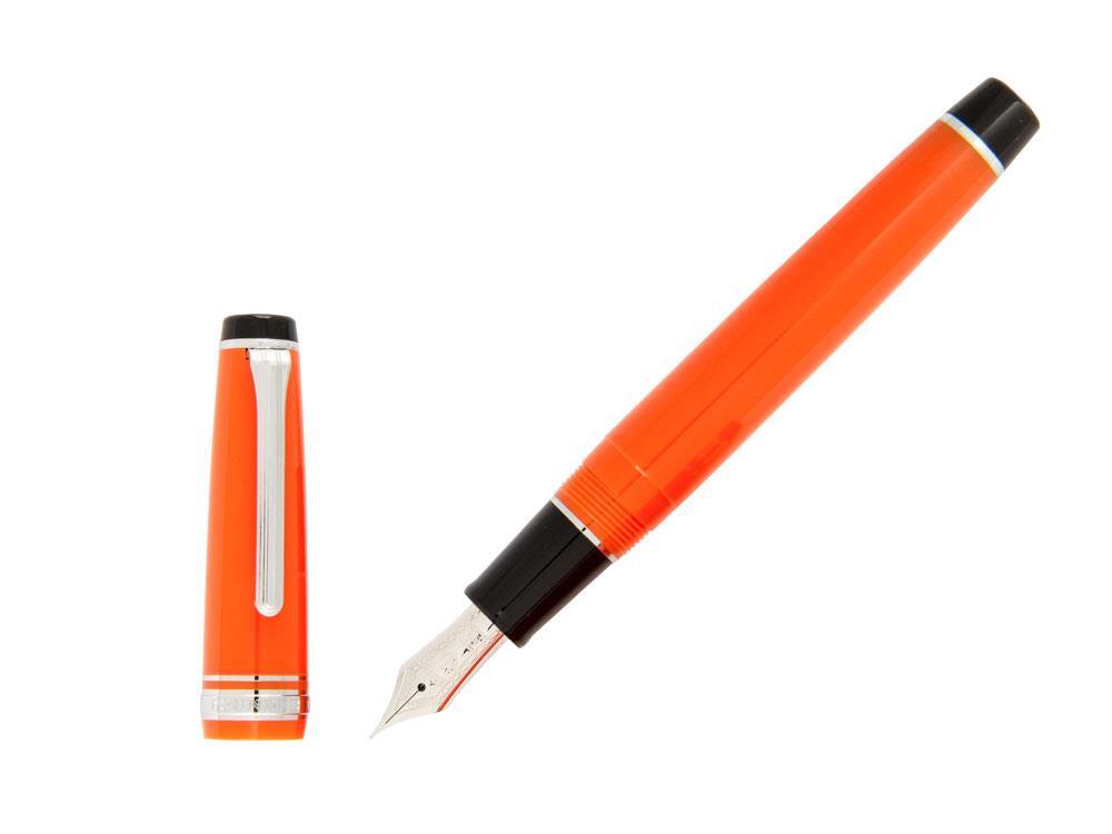 Estilográfica Sailor Professional Gear Color, Naranja, Adornos cromados