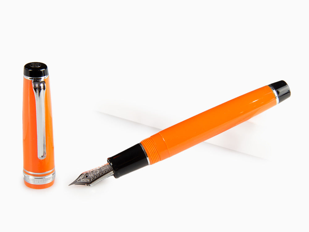Estilográfica Sailor Professional Gear Color, Naranja, Adornos cromados