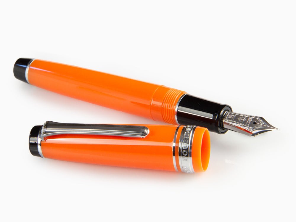Estilográfica Sailor Professional Gear Color, Naranja, Adornos cromados