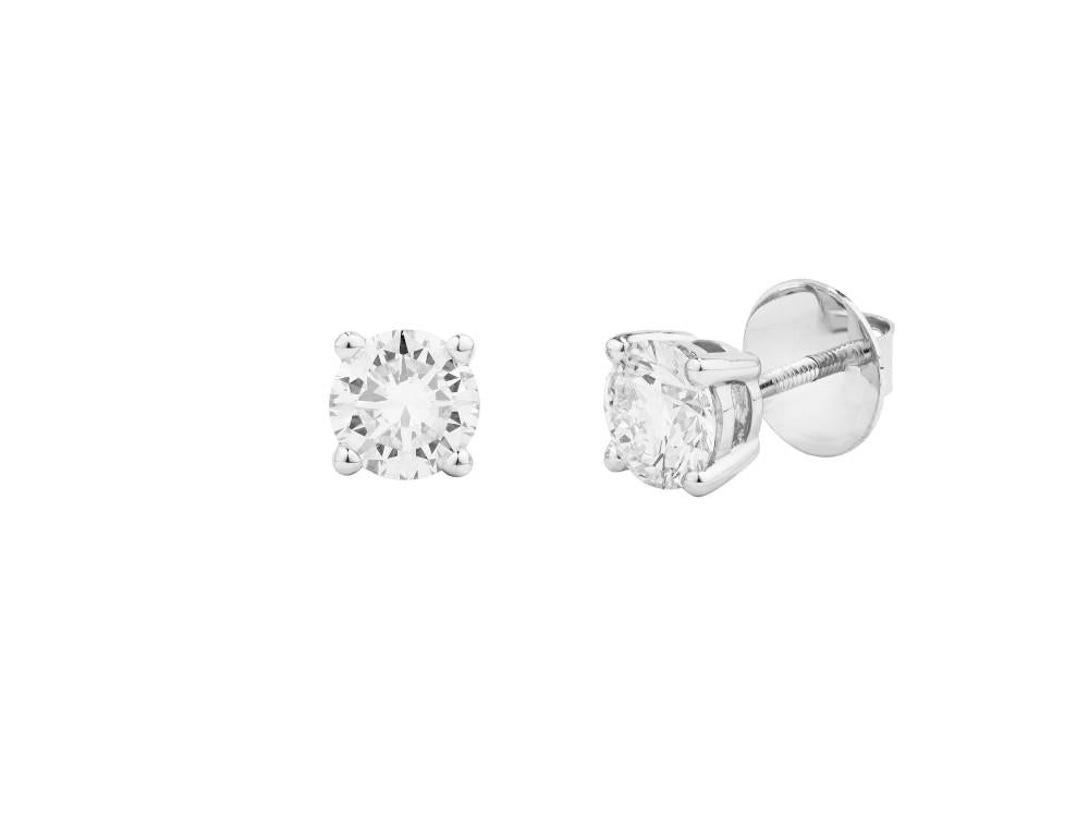 Solitario Pendientes Brillante de Oro Blanco 18K de 1.9 ct, CEW10006