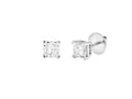 Solitario Pendientes Princesa de Oro Blanco 18K de 2 ct, CEW10154