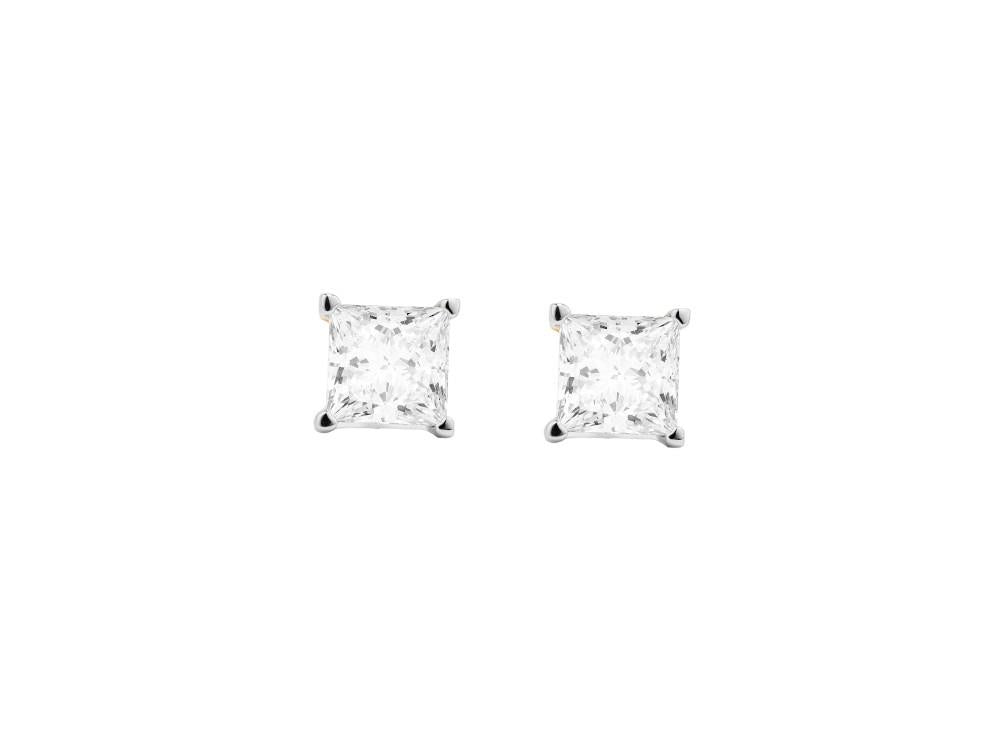 Solitario Pendientes Princesa de Oro 18K de 2.1 ct, ERY00003-103