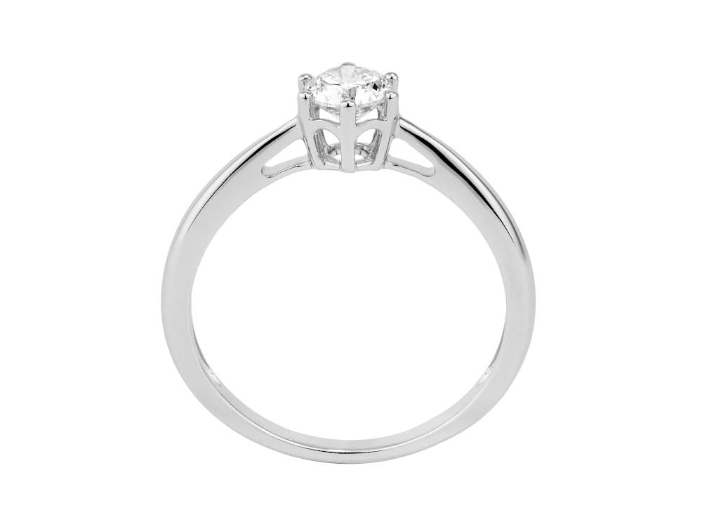 Solitario Anillo Solitario brillante oro blanco 18K de 0.4 ct, LRW000595-040-14