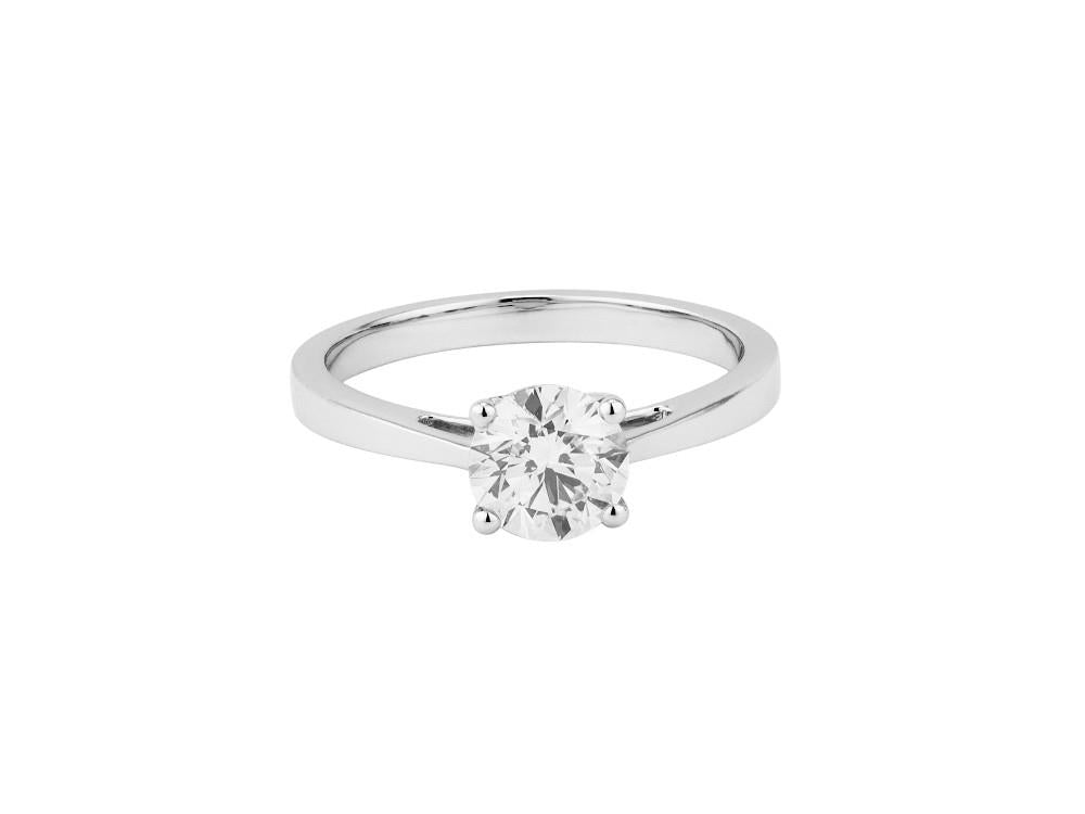 Solitario Anillo Solitario Brillante de Oro Blanco 18K 0.5 ct, LRW23704-14