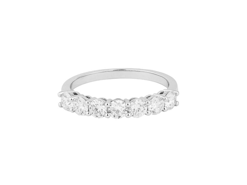 Solitario Anillo Alianza de 18K Oro Blanco de 1 ct, LRW60102-14