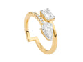Solitario Anillo Tu y Yo de Oro 18K Esmeralda & Pera de 1.5 ct, LRY00405-13