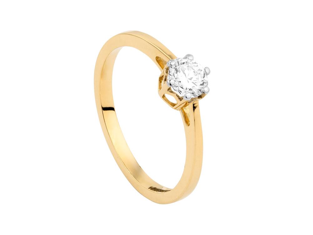Solitario Anillo Solitario Brillante de oro de 18K de 0.4 ct, LRY23702-14