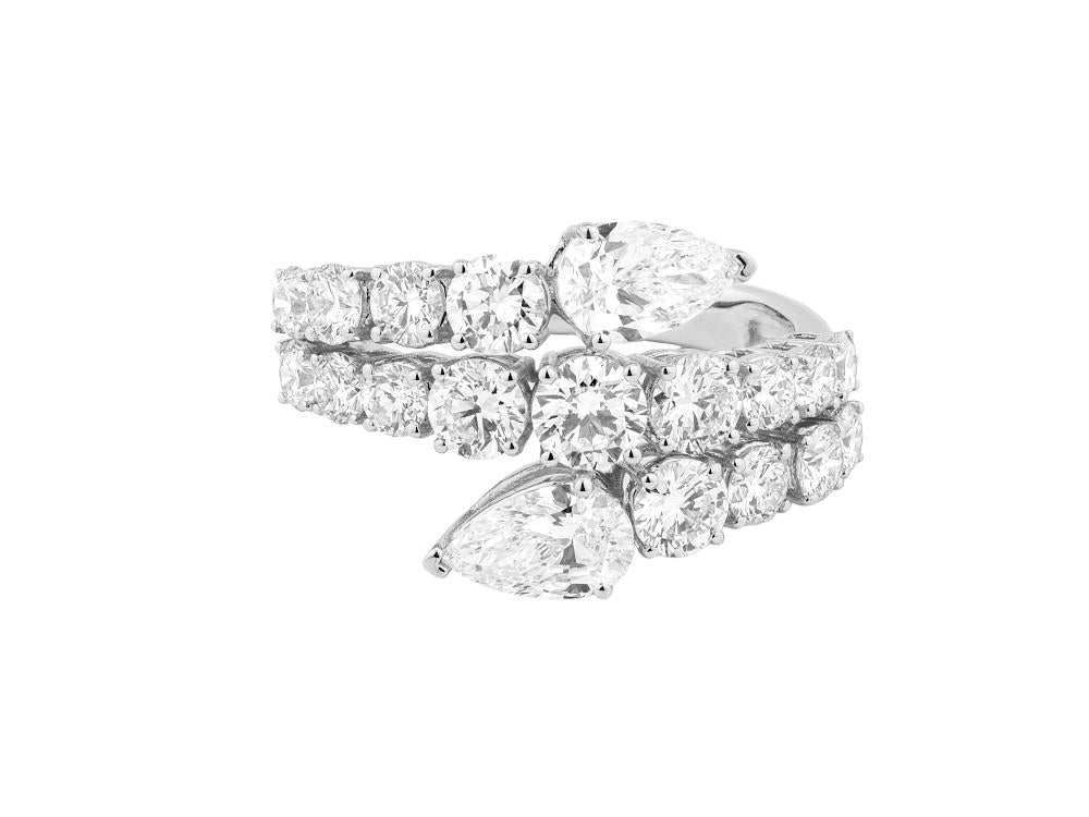 Solitario Anillo Serpiente de Oro blanco 18k de 3 ct, NLW00031-13