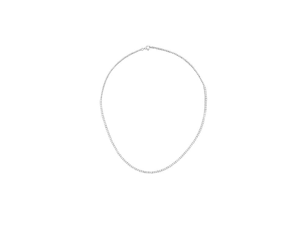 Solitario Collar Rivière de Oro Blanco 18K de 3.5 ct, OAW10051