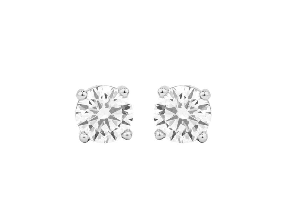Solitario Pendientes Brillante de Oro Blanco 18K de 2 ct, PEW10226