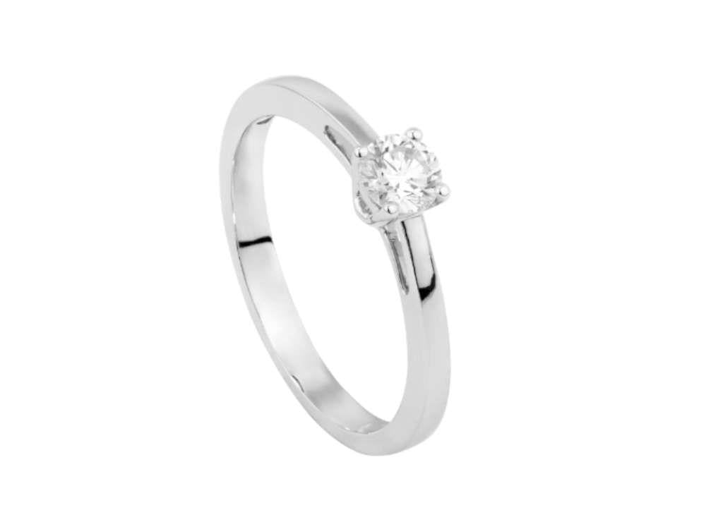 Solitario Anillo Solitario Brillante Oro Blanco 18K de 0,3ct, PRW10223-14