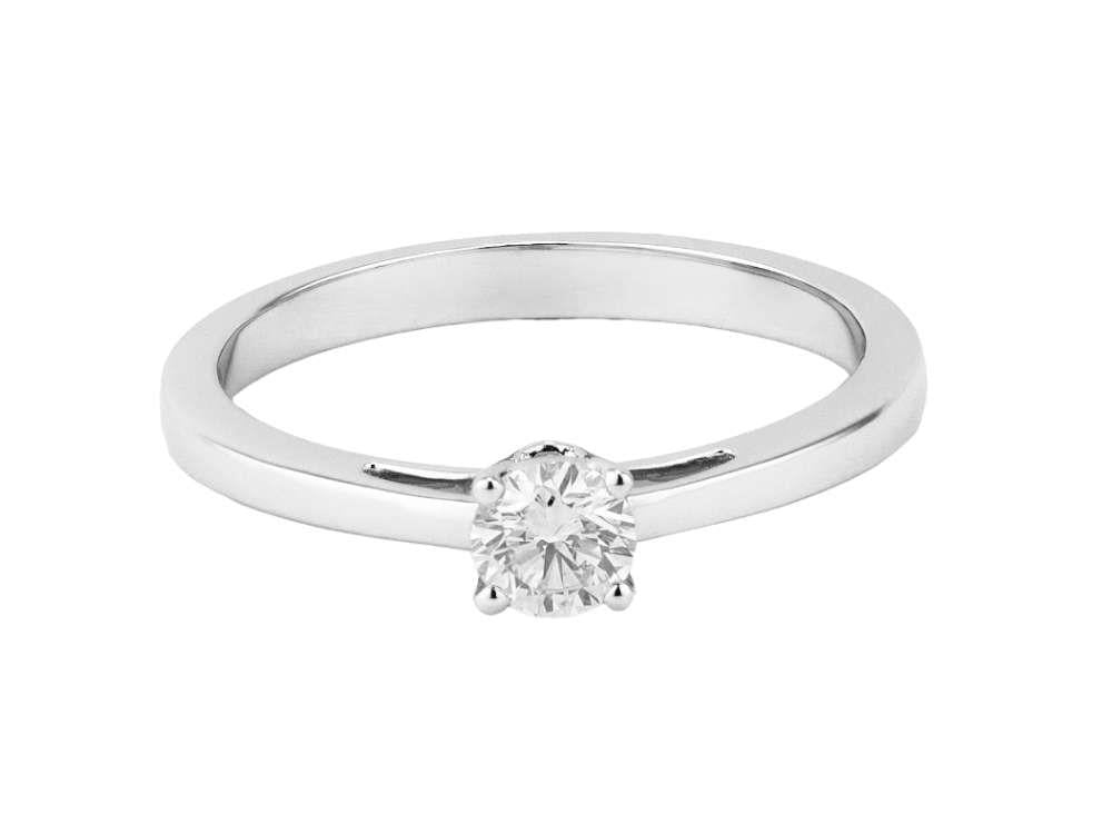 Solitario Anillo Solitario Brillante Oro Blanco 18K de 0,3ct, PRW10223-14