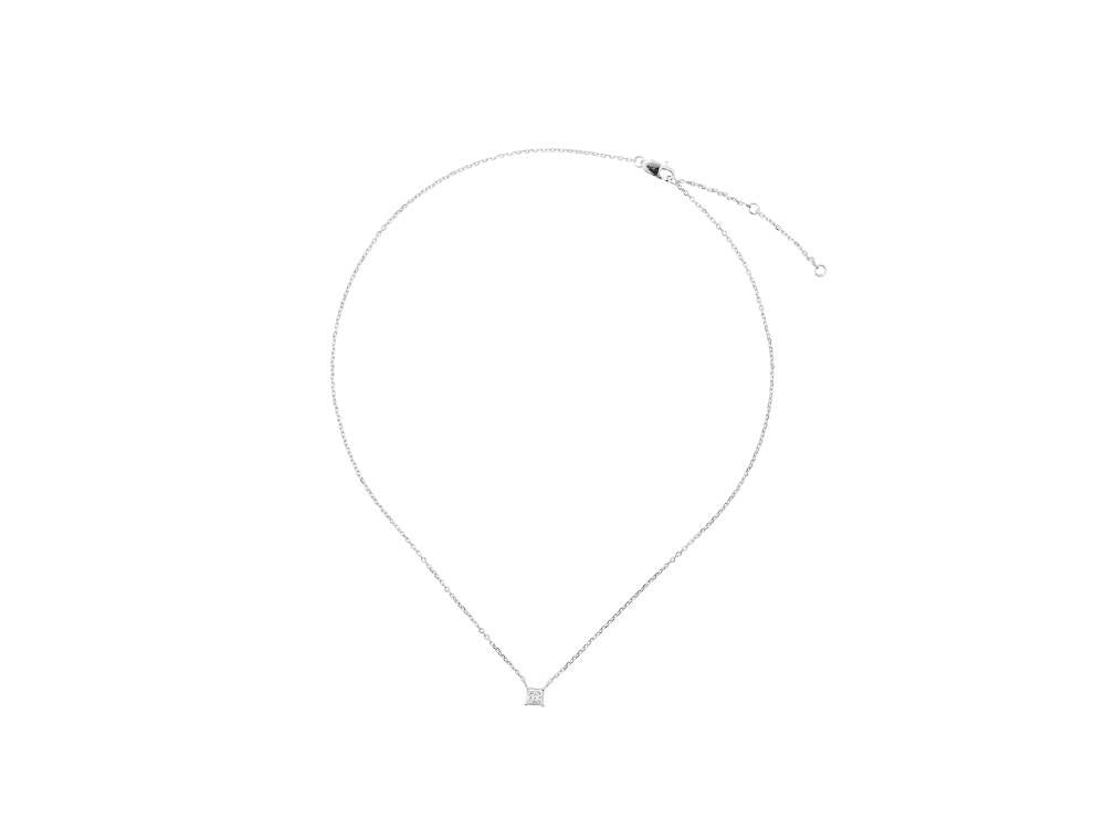 Solitario Colgante Princesa de Oro Blanco 18K de 1 ct, PW11678F
