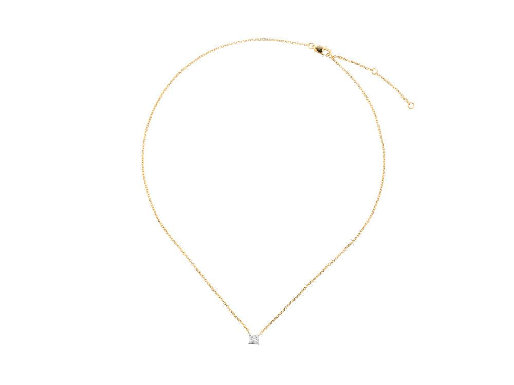 Solitario Colgante Princesa de Oro 18K de 0.5 ct, PY11678D