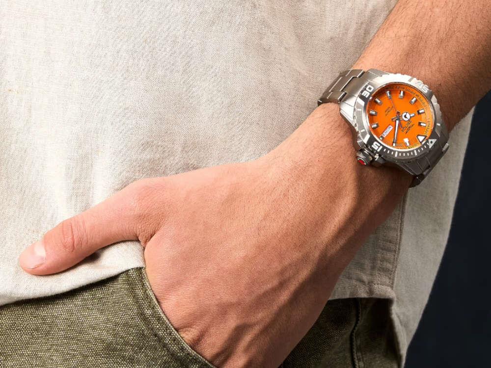 Reloj Automático Sector No Limits Legend, Titanio, Naranja, 43 mm, R3223135005