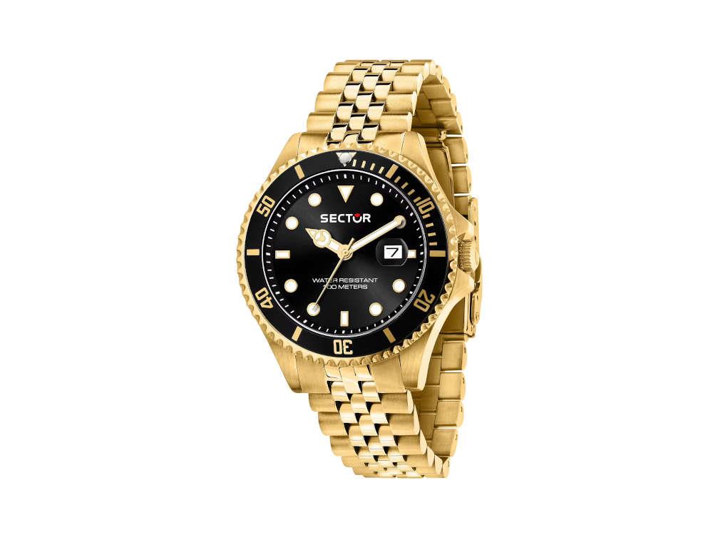 Reloj de Cuarzo Sector No Limits 230, PVD Oro, Negro, 43 mm, R3253161051