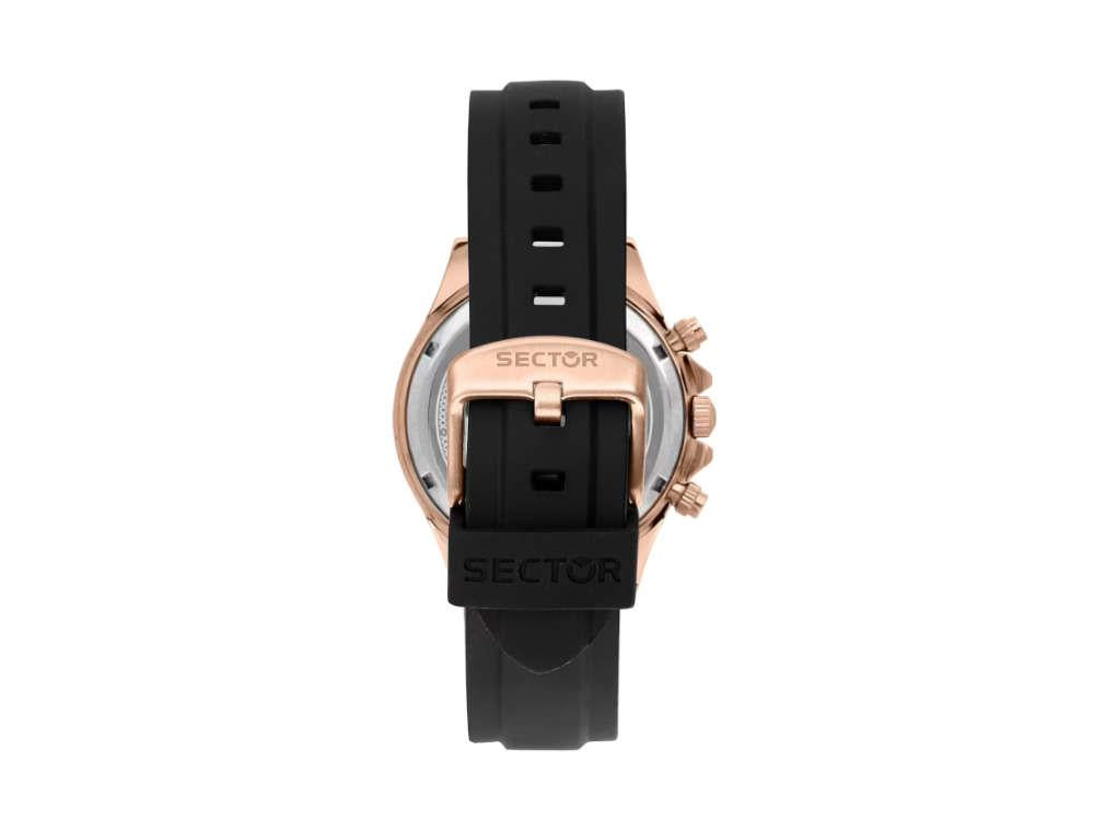 Reloj de Cuarzo Sector No Limits 230, PVD Oro Rosa, Negro, 43 mm, R3271661029