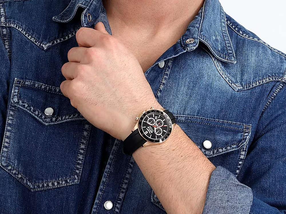 Reloj de Cuarzo Sector No Limits 230, PVD Oro Rosa, Negro, 43 mm, R3271661029