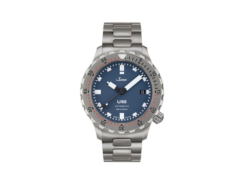 Reloj Automático Sinn U50 B, 41mm, 50 atm, Acero inoxidable submarino, 1050.0101