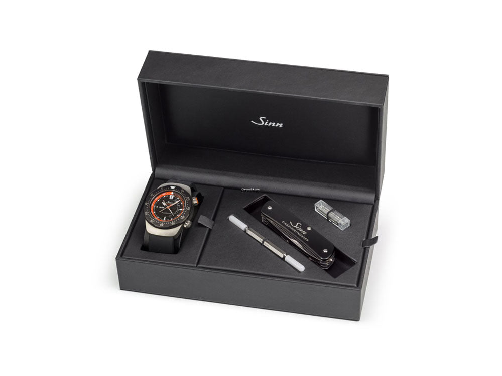 Reloj Automático Sinn EZM 12, Negro, 44 mm, Correa de Silicona, 112.010 SI157