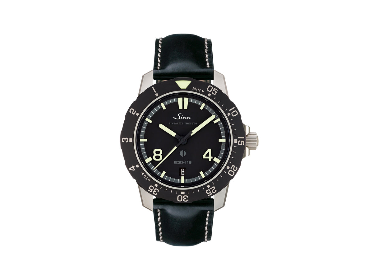 Reloj Automático Sinn EZM 19, Negro, 41 mm, Correa de piel, 119.010 LB20
