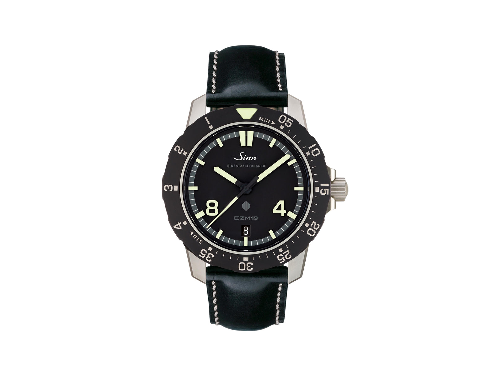 Reloj Automático Sinn EZM 19, Negro, 41 mm, Correa de piel, 119.010 LB20