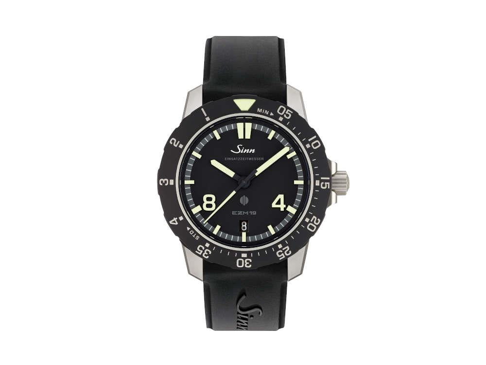 Reloj Automático Sinn EZM 19, Negro, 41 mm, Correa de silicona, 119.010 SI42