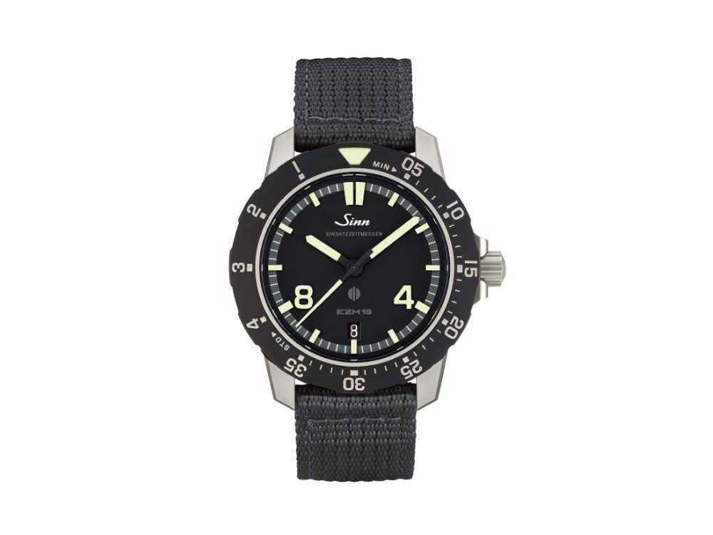 Reloj Automático Sinn EZM 19, Negro, 41 mm, Correa textil, 119.010 TXL-BLACK