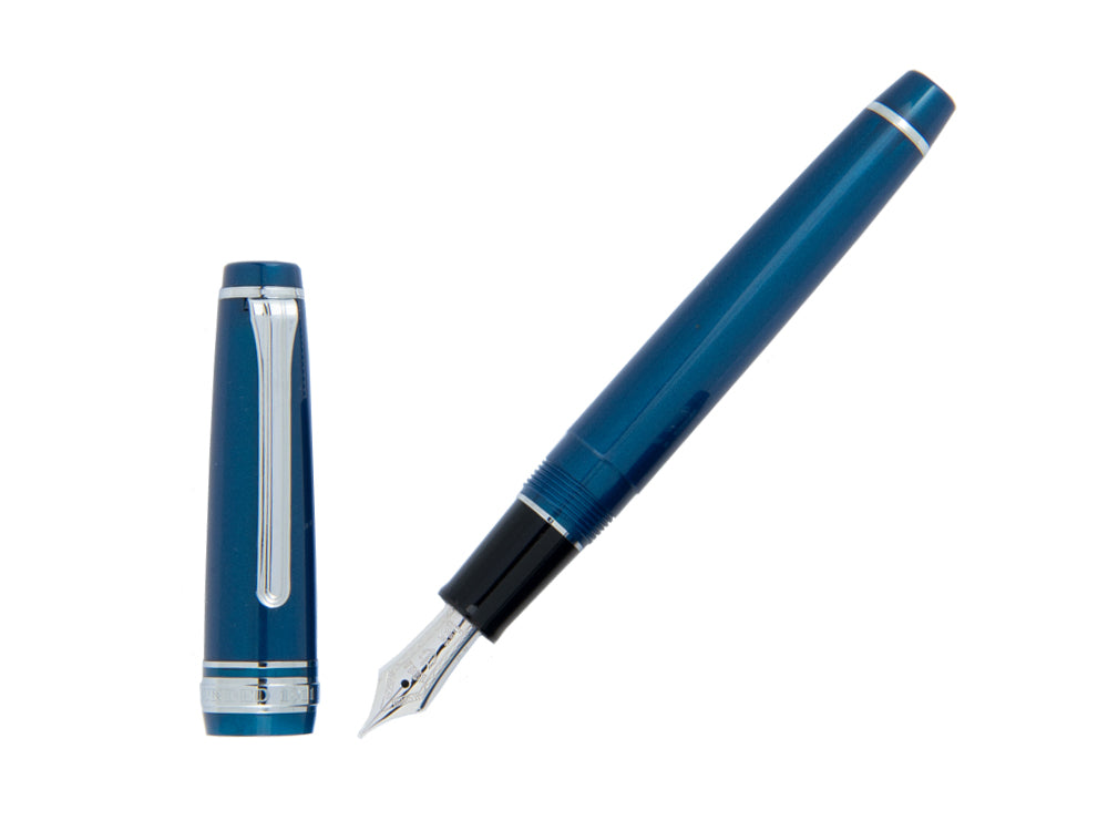 Estilográfica Sailor Professional Gear Slim Silver, Metallic Blue, Rodio