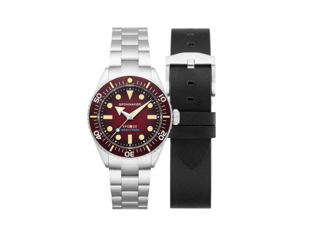 Reloj Automático Spinnaker Spence Crimson Red, Rojo, 40 mm, 30 atm, SP-5097-55