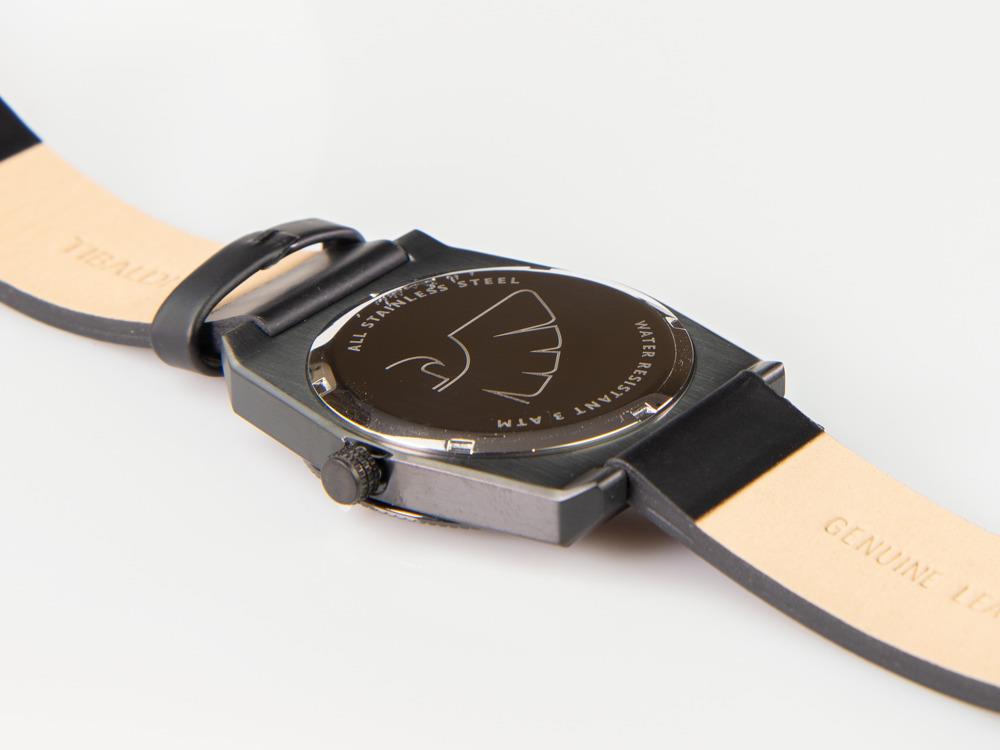 Reloj de Cuarzo Tibaldi Men's, Negro, 39mm x 46mm, Correa de piel, TMM-PVD-LT