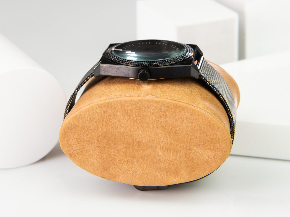 Reloj de Cuarzo Tibaldi Men's, Negro, 39mmx46mm, PVD, Malla milanesa. TMM-PVD-MM