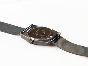 Reloj de Cuarzo Tibaldi Men's, Negro, 39mmx46mm, PVD, Malla milanesa. TMM-PVD-MM