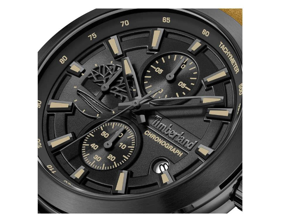 Reloj de Cuarzo Timberland Ashmont, Negro, 44 mm, Correa de piel, TDWGF0095102