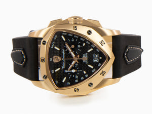 Reloj de Cuarzo Lamborghini New Spyder Gold, Negro, 43 mm, Crono, TLF-A13-7