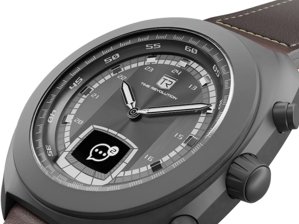 Reloj Híbrido Time Revolution Hybrid 01 Eclipse PVD, Negro, 42 mm, TR01.4B-1-1-1