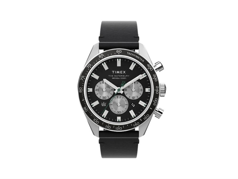 Reloj de Cuarzo Timex The Waterbury, Negro, 41 mm, Cronógrafo, TW2V42500