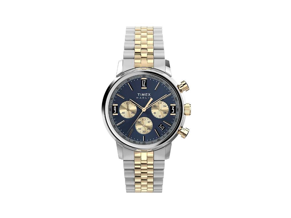 Reloj de Cuarzo Timex Marlin, Azul, 40 mm, Cronógrafo, TW2W60200
