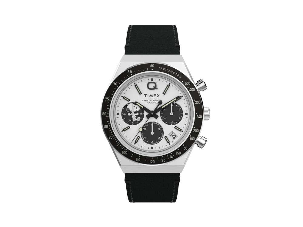 Reloj de Cuarzo Timex Q Timex Chronograph x Peanuts Snoopy, Blanco, TW2W68900
