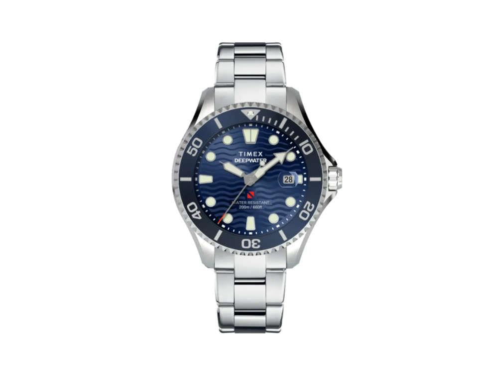 Reloj de Cuarzo Timex DeepWater Meridian 200, Azul, 44 mm, TW2W81900