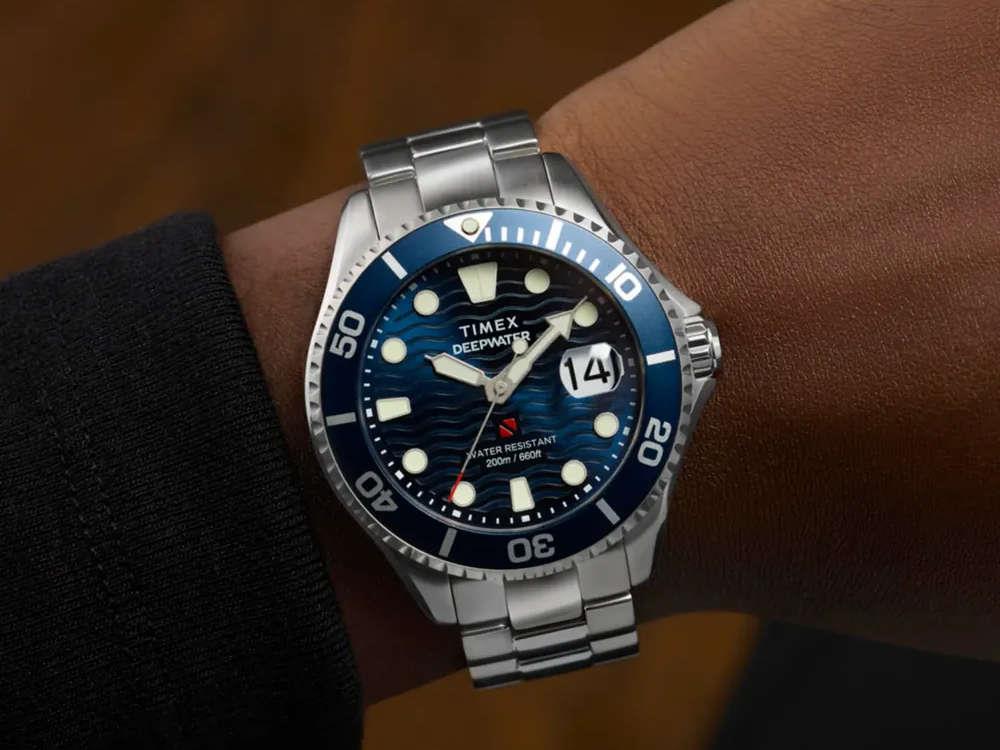 Reloj de Cuarzo Timex DeepWater Meridian 200, Azul, 44 mm, TW2W81900