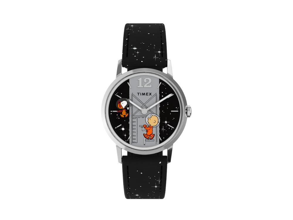Reloj  Timex x Peanuts Marlin Hand-Wound Space, Negro, 34 mm, TW2W89700