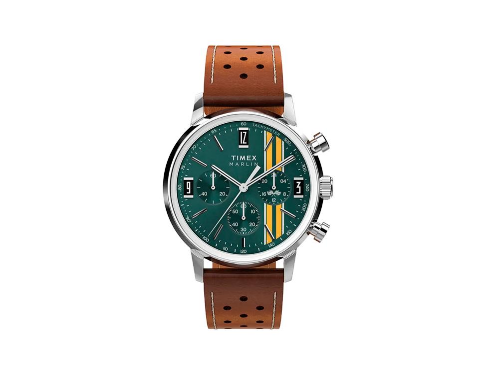 Reloj de Cuarzo Timex Marlin, Verde, 40 mm, Cronógrafo, TW2W99100
