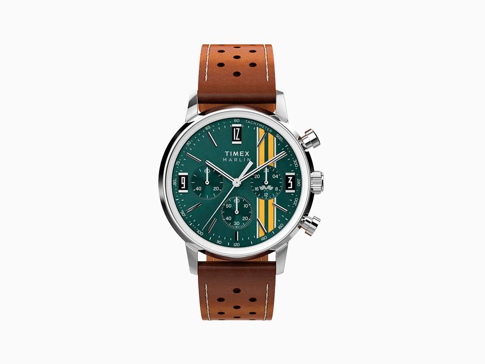 Reloj de Cuarzo Timex Marlin, Verde, 40 mm, Cronógrafo, TW2W99100