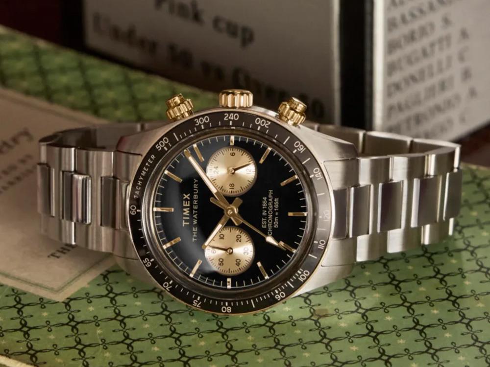 Reloj de Cuarzo Timex Waterbury Heritage, Negro, 39 mm, Cronógrafo, TW2Y24000