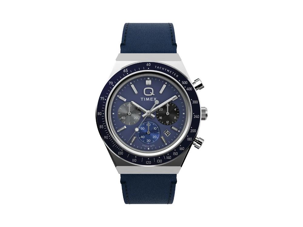 Reloj de Cuarzo Timex Q Chrono , Azul, 40 mm, Cronógrafo, TW2Y36100