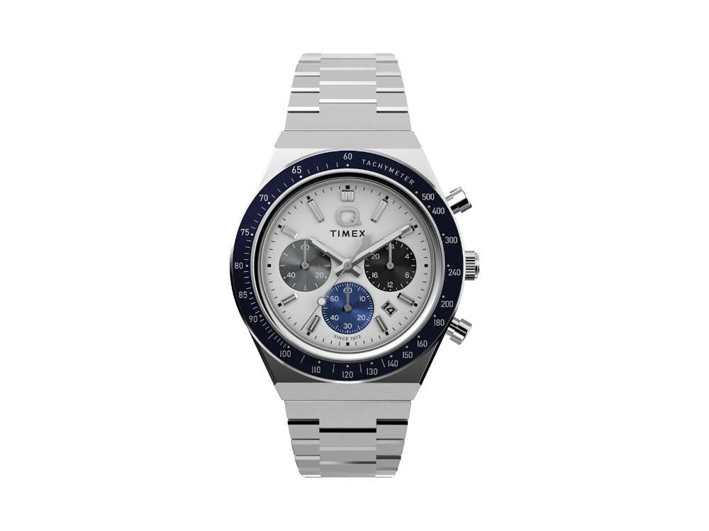 Reloj de Cuarzo Timex Q Chrono, Blanco, 40 mm, Cronógrafo, TW2Y36200