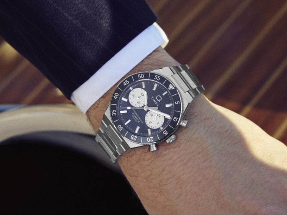 Reloj de Cuarzo Timex Q Timex Continental, Azul, 40 mm, Cronógrafo, TW2Y55900