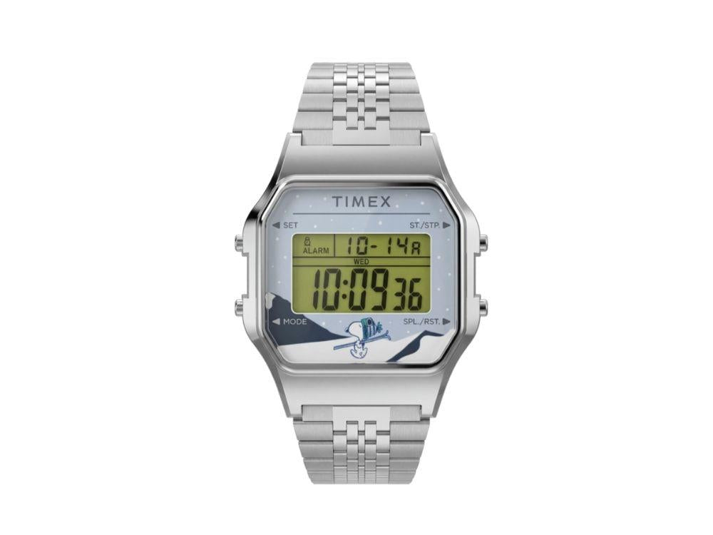 Reloj de Cuarzo Timex T80 Peanuts, Latón, Azul, 34 mm, TW2Y76700